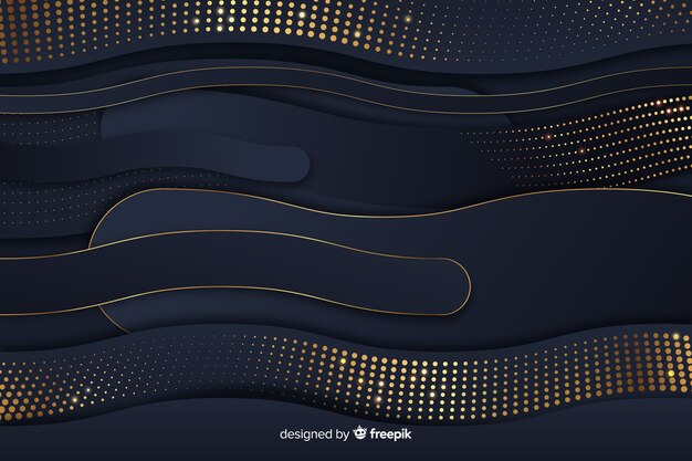 Fondo de ondas negras con efecto halftone
