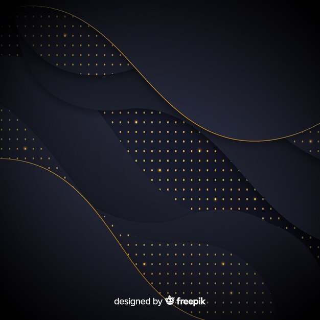 Fondo de ondas negras con efecto halftone