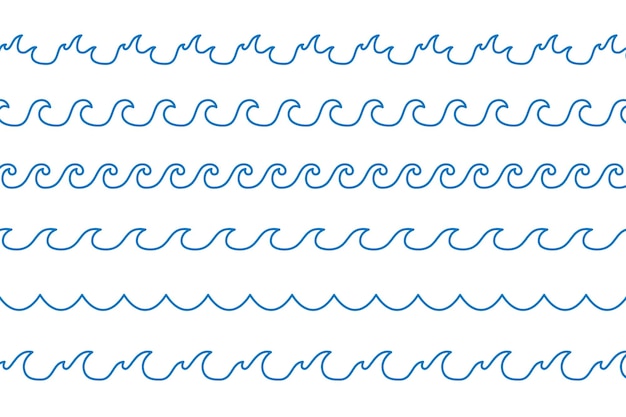 Vector gratuito fondo de ondas de olas de mar de estilo de línea