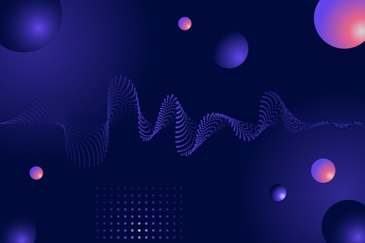 Vector gratuito fondo de ondas de partículas de gradiente
