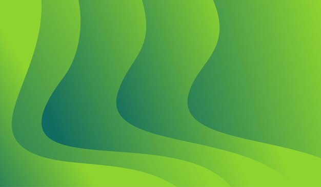 Fondo de ondas verdes de diseño degradado