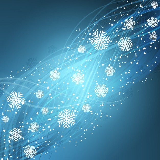Fondo ondulado azul de copos de nieve