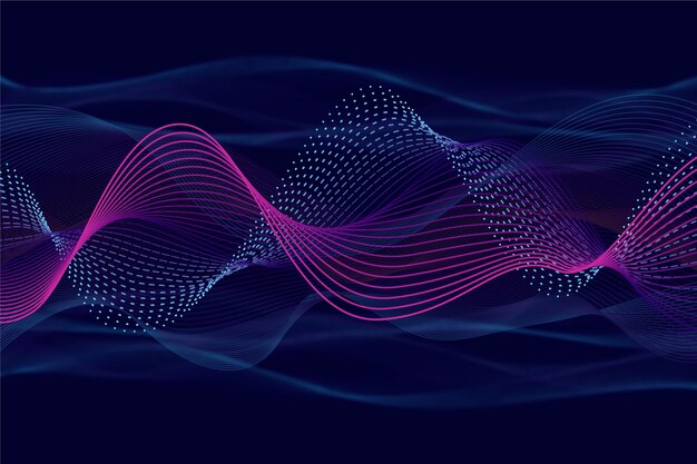 Fondo ondulado brillante violeta y azul