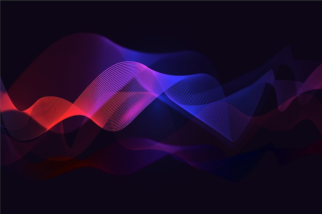 Fondo ondulado degradado rojo y azul
