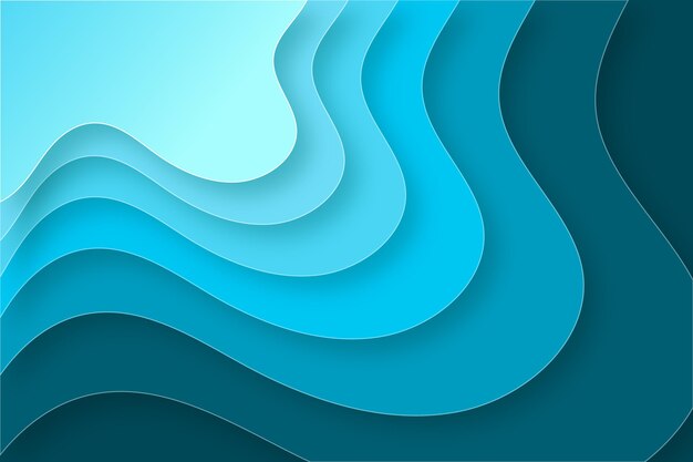 Fondo ondulado de estilo de papel de tonos azules