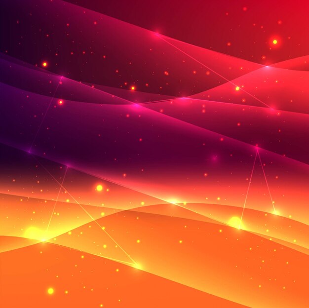 Fondo ondulado de luces brillosos
