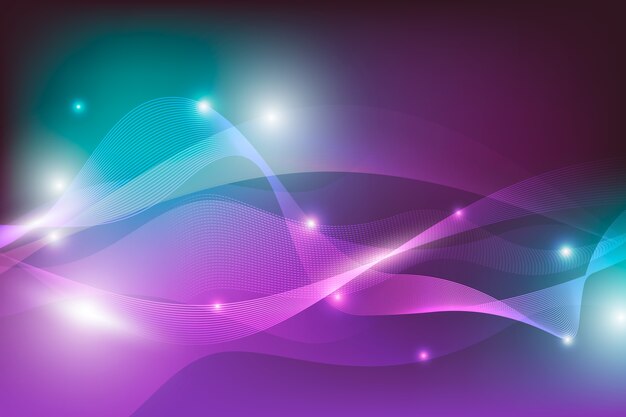 Fondo ondulado con puntos brillantes