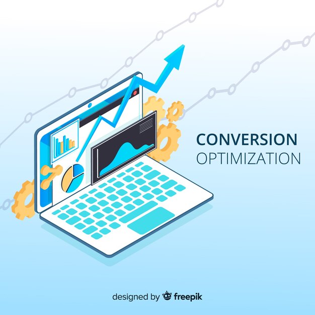 Fondo optimización márketing isométrico