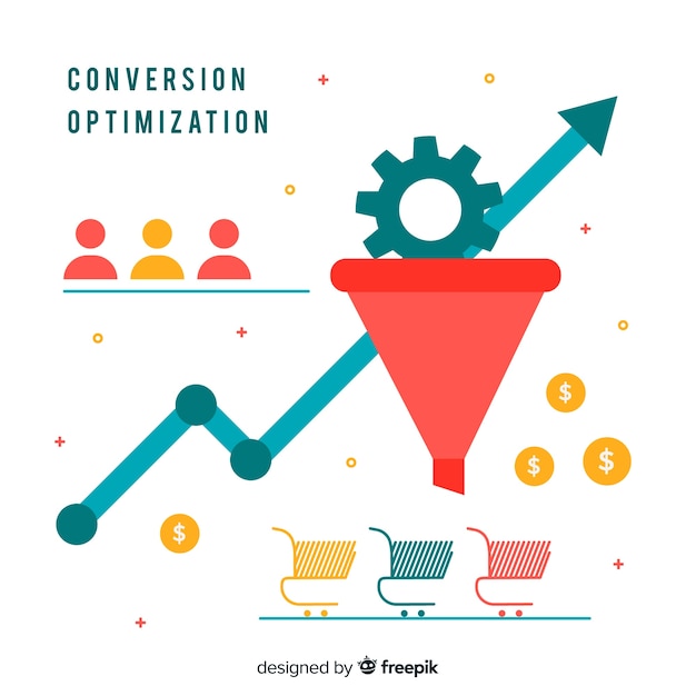 Vector gratuito fondo optimización márketing plano