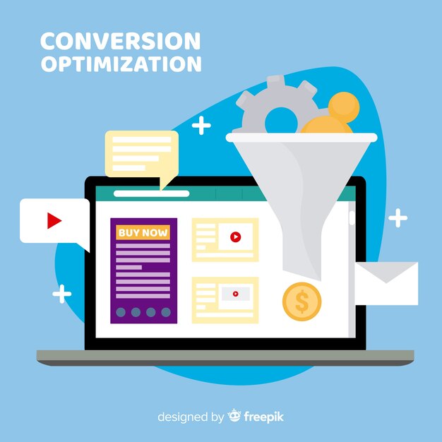 Fondo optimización márketing portátil