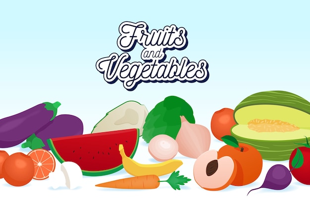 Fondo orgánico de frutas y verduras