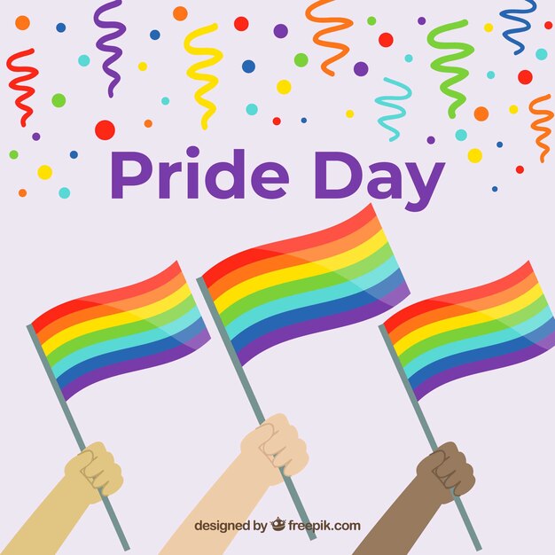 Fondo de orgullo lgbt con banderas coloridas