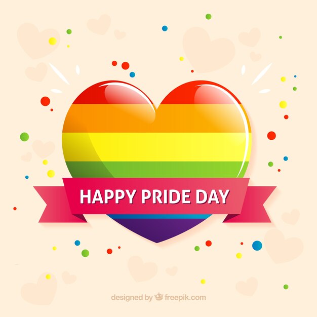 Fondo de orgullo lgbt con corazón