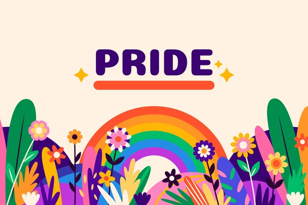 Fondo de orgullo lgbt dibujado a mano