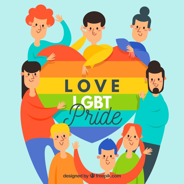 Fondo de orgullo lgbt con personas felices