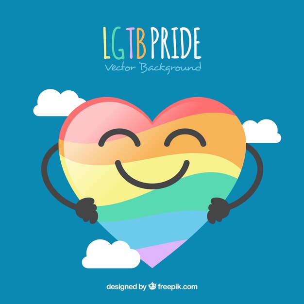 Fondo de orgulo lgtb con lindo corazón