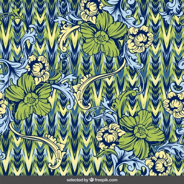 Fondo ornamental abstracto en tonos verdes y azules