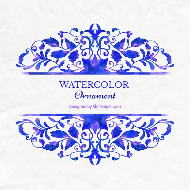 Vector gratuito fondo ornamental de acuarela azul