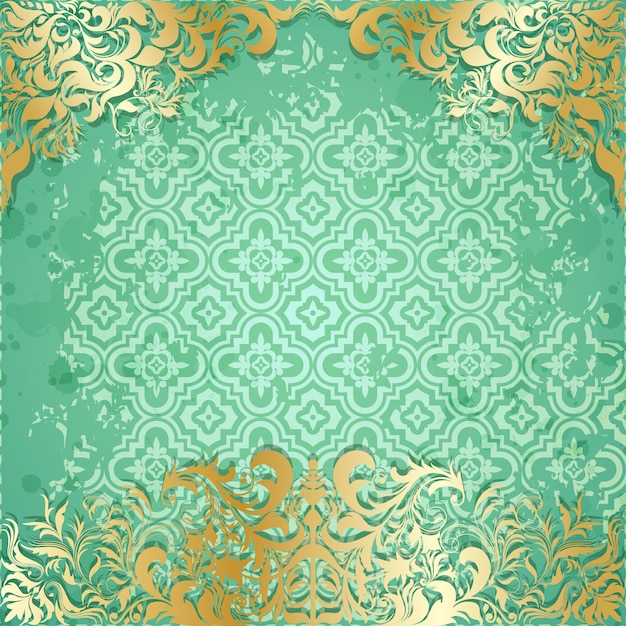 Vector gratuito fondo ornamental con elementos dorados