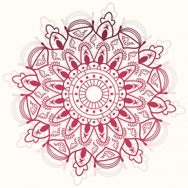 Fondo ornamental de mandala rojo 