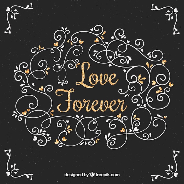 Vector gratuito fondo ornamental con mensaje de amor