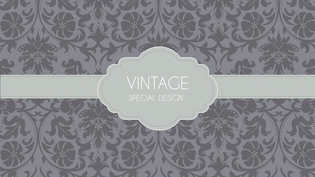 Fondo ornamental retro de lujo gris
