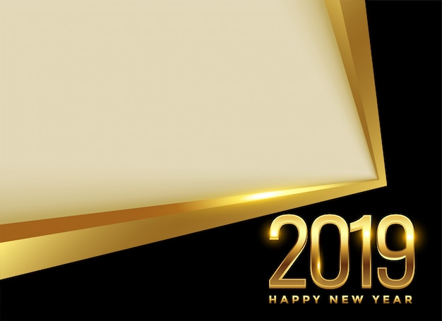 Vector gratuito fondo de oro año nuevo 2019 con espacio de texto