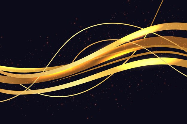 Fondo de oro brillante de la onda