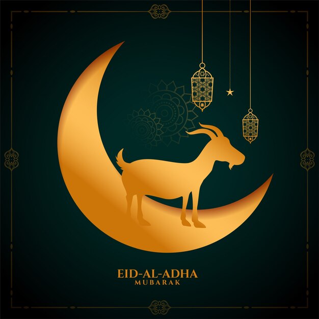 Fondo de oro islámico eid al adha bakrid mubarak