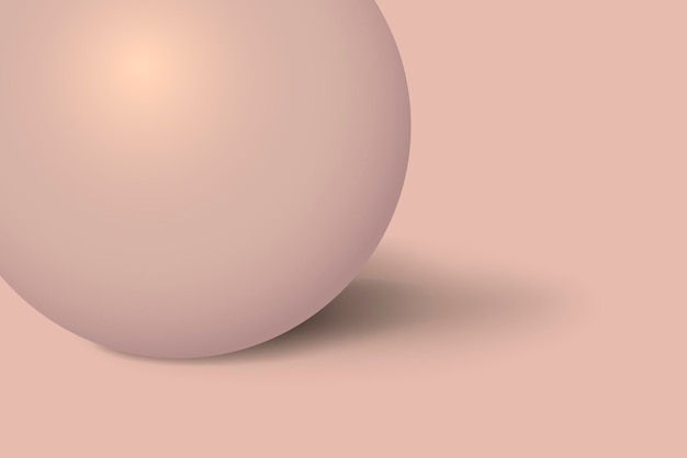 Fondo de oro rosa, forma de esfera 3D en vector de diseño pastel