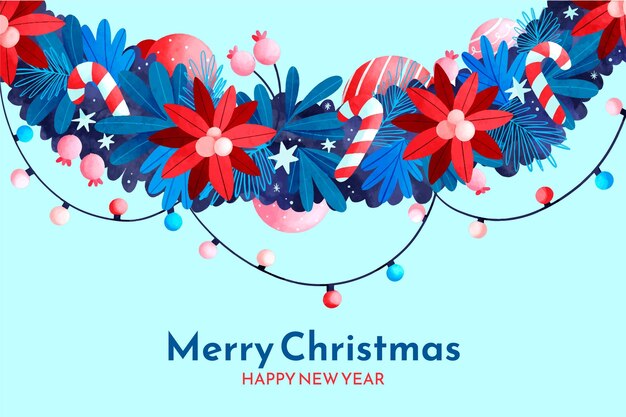 Fondo de oropel de navidad en acuarela