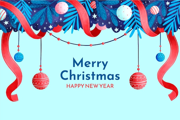 Fondo de oropel de navidad en acuarela