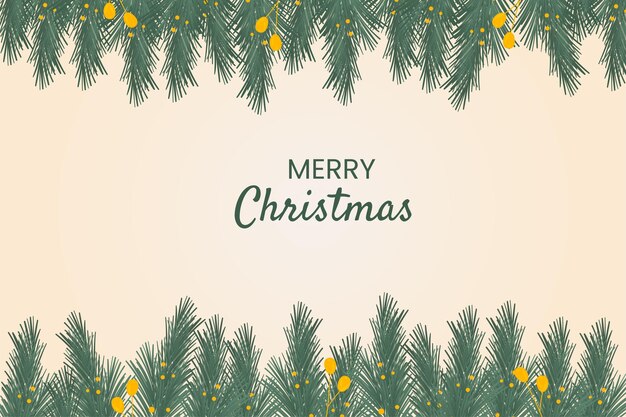Fondo de oropel de navidad plano dibujado a mano