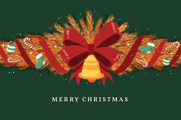 Fondo de oropel navideño dibujado a mano