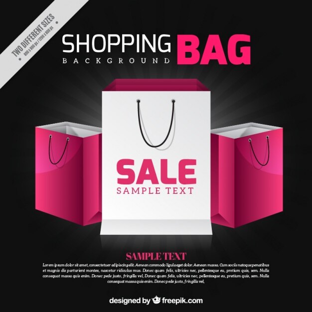 Fondo oscuro de bolsas de ofertas 