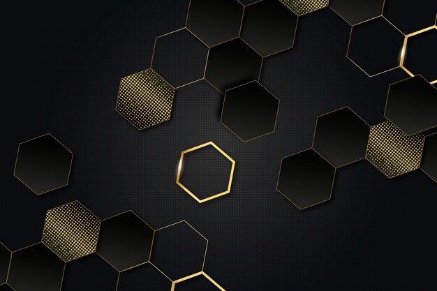 Fondo oscuro con concepto de detalles dorados