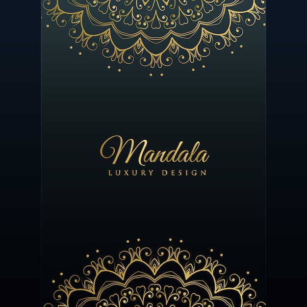 Fondo oscuro con decoración de mandala de oro