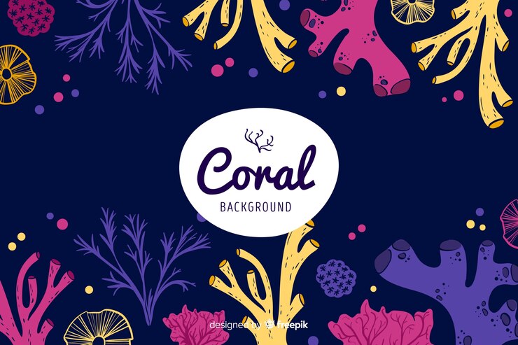Vector gratuito fondo oscuro dibujado a mano coral
