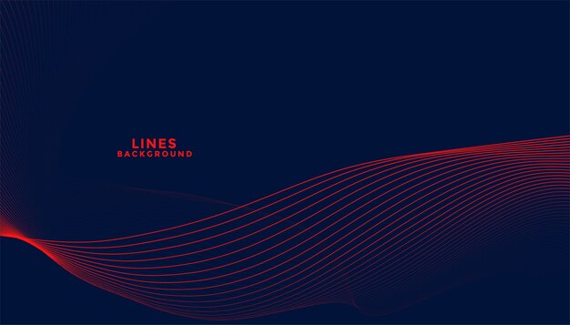 Fondo oscuro con diseño de líneas onduladas rojas que fluyen