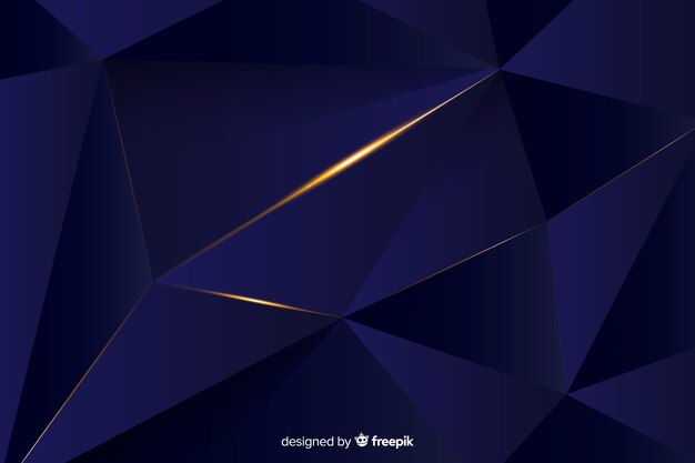 Fondo oscuro diseño poligonal elegante