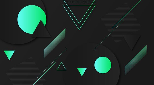 Fondo oscuro con formas de degradado verde