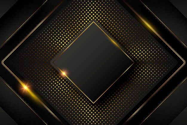 Fondo oscuro con formas y elementos dorados