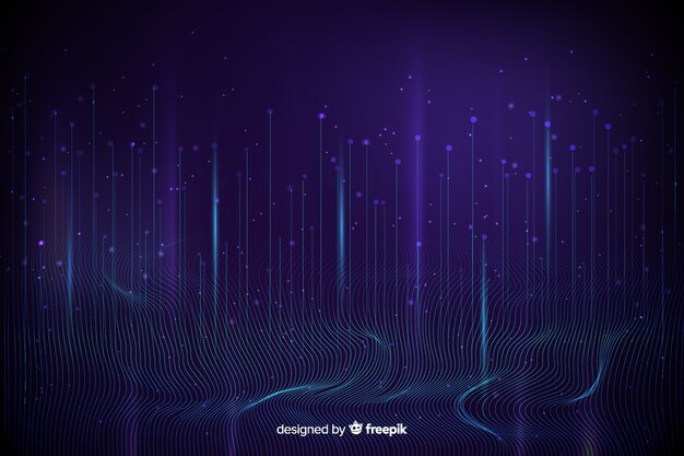 Fondo oscuro partículas tecnológicas cayendo