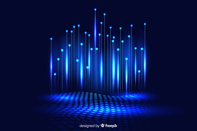 Fondo oscuro partículas tecnológicas cayendo