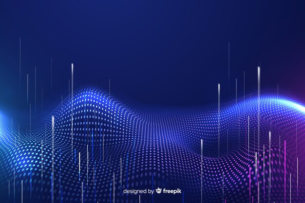Fondo oscuro partículas tecnológicas cayendo