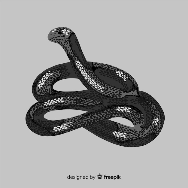 Vector gratuito fondo oscuro serpiente dibujada a mano