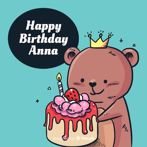 Fondo de oso de cumpleaños