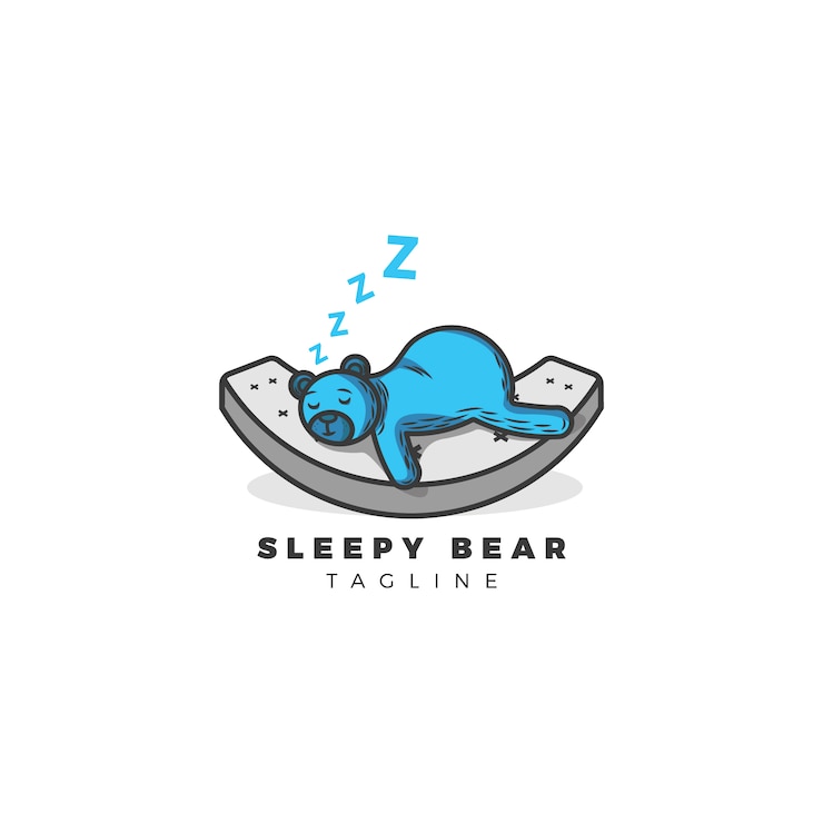 Vector gratuito fondo con oso dormido