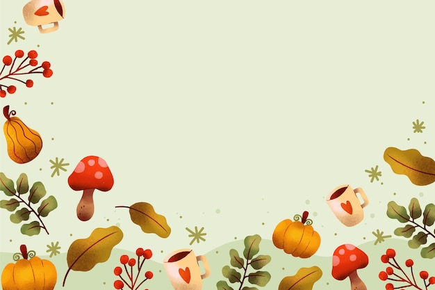 Fondo de otoño acuarela