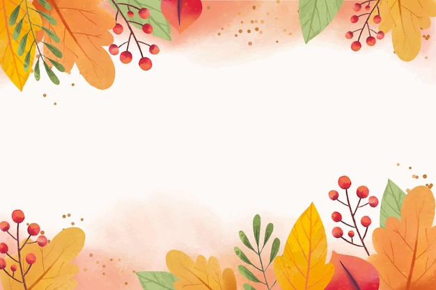 Fondo de otoño acuarela